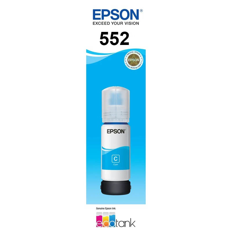 Image for EPSON T552 ECOTANK INK BOTTLE CYAN from Office National Hobart