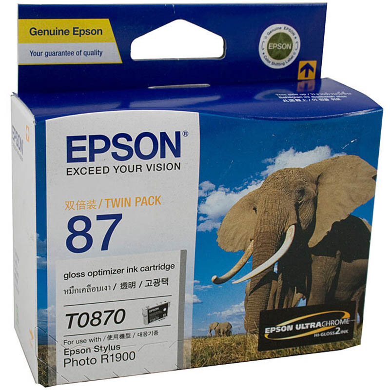 Image for EPSON T0870 INK CARTRIDGE GLOSS OPTIMISER PACK 2 from Aztec Office National Melbourne