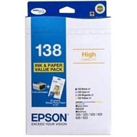 epson 138 ink cartridge bundle with paper pack 4