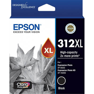 Image for EPSON 312XL INK CARTRIDGE HIGH YIELD BLACK from Mackay Business Machines (MBM) Office National