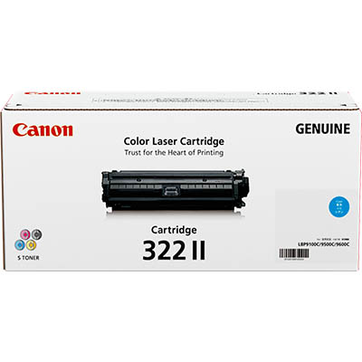 Image for CANON CART322 TONER CARTRIDGE HIGH YIELD CYAN from Emerald Office Supplies Office National