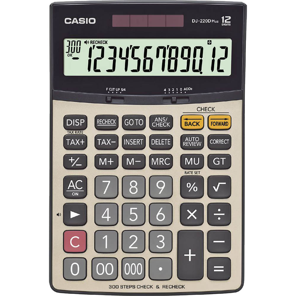 Image for CASIO DJ-220DPLUS DESKTOP TAX CALCULATOR 12 DIGIT GREY from OFFICE NATIONAL CANNING VALE