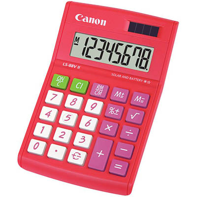 Image for CANON LS-88VII MINI DESKTOP CALCULATOR 8 DIGIT RED from Office National Barossa