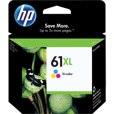 Image for HP CH564WA 61XL INK CARTRIDGE HIGH YIELD TRI COLOUR PACK CYAN/MAGENTA/YELLOW from Emerald Office Supplies Office National