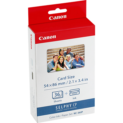 Image for CANON KC-36IP SELPHY CP CARD SIZE AND INK WHITE PACK 36 from Office National