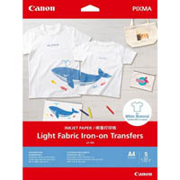canon lf-101 iron-on transfers paper light fabric a4 pack 5
