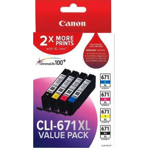 Image for CANON CLI671XL INK CARTRIDGE HIGH YIELD VALUE PACK from Office National Perth CBD