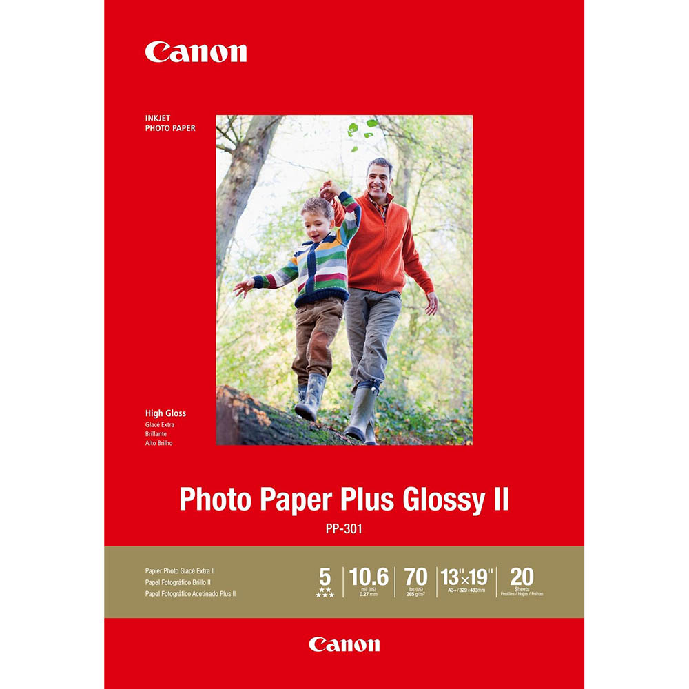 Image for CANON PP-301 GLOSSY PHOTO PAPER 265GSM A3+ WHITE PACK 20 from Paul John Office National
