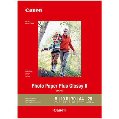 Image for CANON PP-301 GLOSSY PHOTO PAPER 265GSM A4 WHITE PACK 20 from SBA Office National - Darwin