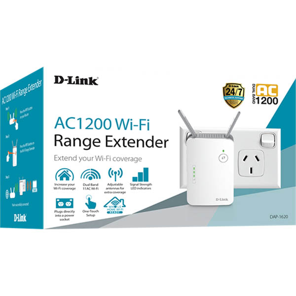 Image for D-LINK DAP-1620 AC1300 WI-FI RANGE EXTENDER WHITE from Two Bays Office National