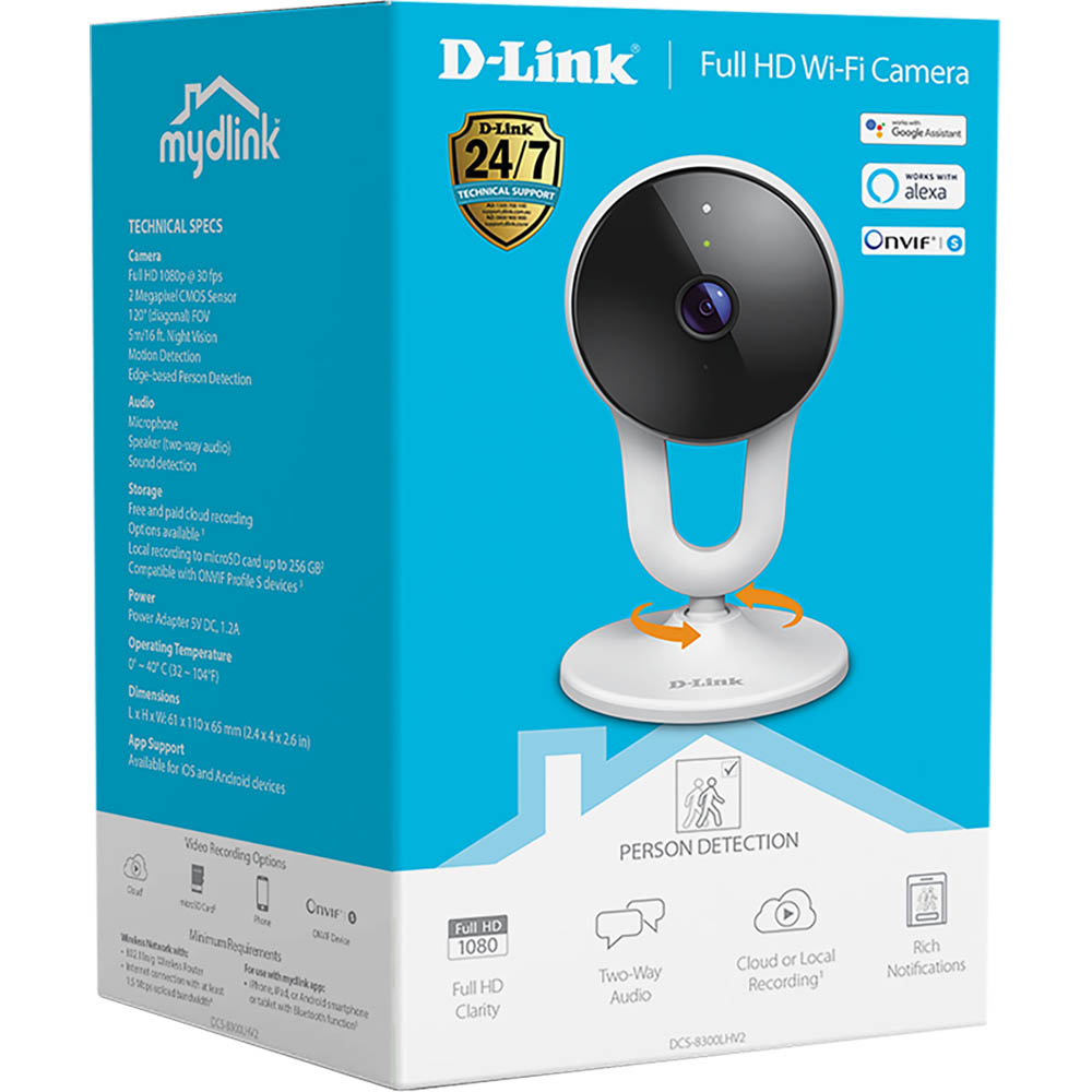 Image for D-LINK DCS-8300LHV2 FULL HD WIFI CAMERA WHITE from Office National Sydney Stationery