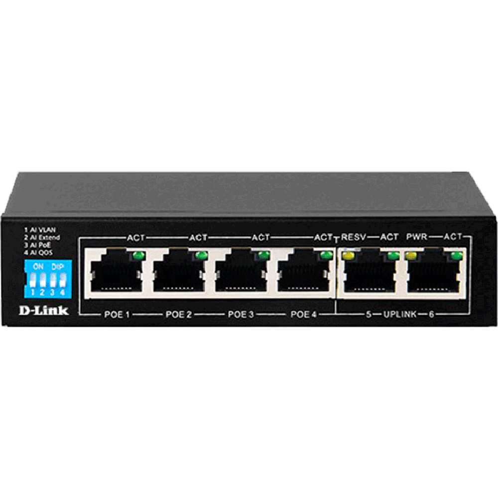 Image for D-LINK DES-F1006P-E SWITCH 6 PORT POE UNMANAGED BLACK from Absolute MBA Office National