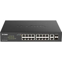 d-link dgs-1100-18pv2 18-port gigabit smart managed poe switch with 16 poe and 2 combo rj45/sfp ports