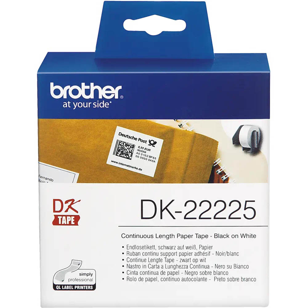 Image for BROTHER DK-22225 CONTINUOUS PAPER LABEL ROLL 38MM X 30.48M WHITE from Office National