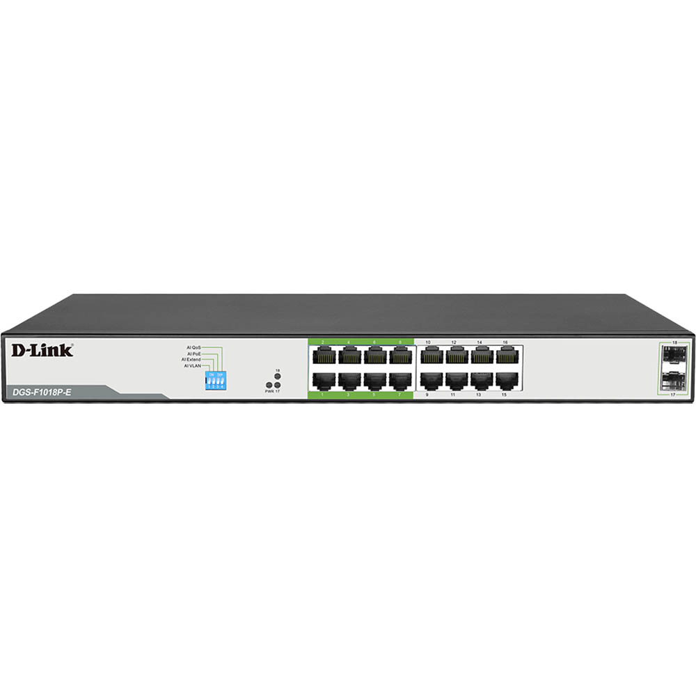 Image for D-LINK DGS-F1018P-E 18-PORT GIGABIT POE SWITCH from Chris Humphrey Office National