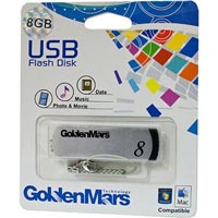 golden mars usb 2.0 flash drive 8gb silver