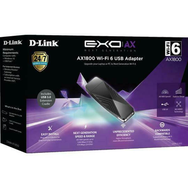 Image for D-LINK DWA-X1850 AX1800 WI-FI 6 USB ADAPTER from PaperChase Office National
