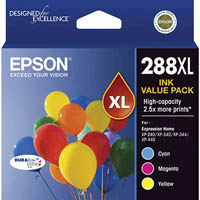 epson 288xl ink cartridge high yield cyan/magenta/yellow