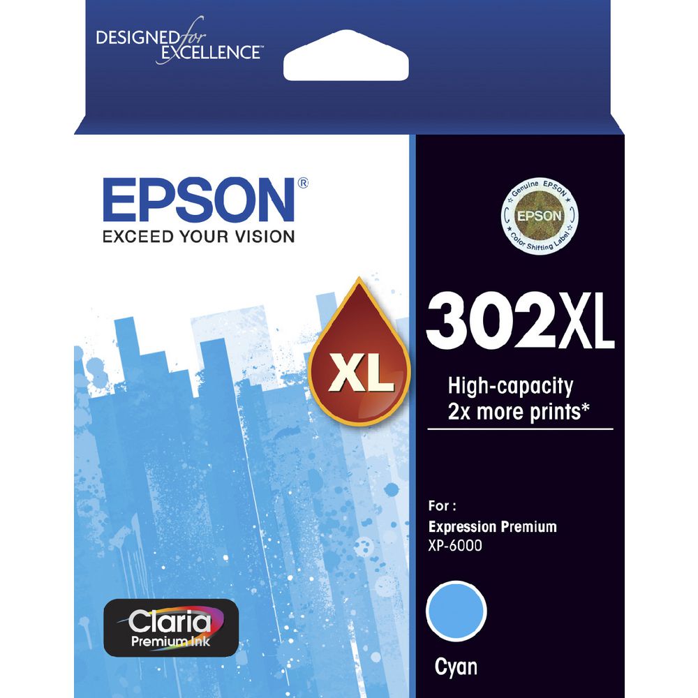 Image for EPSON 302XL INK CARTRIDGE HIGH YIELD CYAN from Pirie Office National