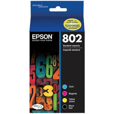Image for EPSON 802 INK CARTRIDGE CYAN/MAGENTA/YELLOW/BLACK from Office National