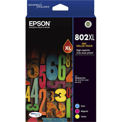 Image for EPSON 802XL INK CARTRIDGE HIGH YIELD COLOUR PACK from Office National Sydney Stationery