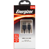 energizer usb-c to usb-a cable 1.2m black