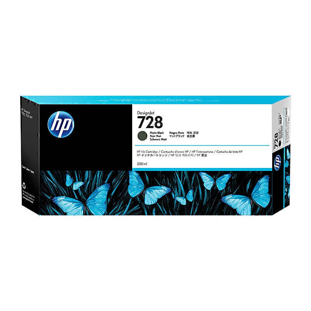 Image for HP 728B INK CARTRIDGE 300ML MATTE BLACK from OFFICE NATIONAL CANNING VALE