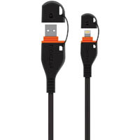 ecoxcable waterproof lightning to usb cable 1.2m black