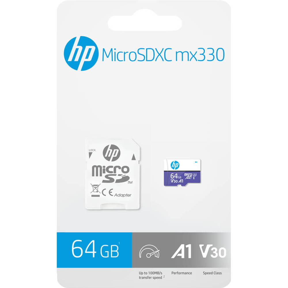 Image for HP MX330 A1 U3 HIGH SPEED MICROSD CARD 64GB from PaperChase Office National