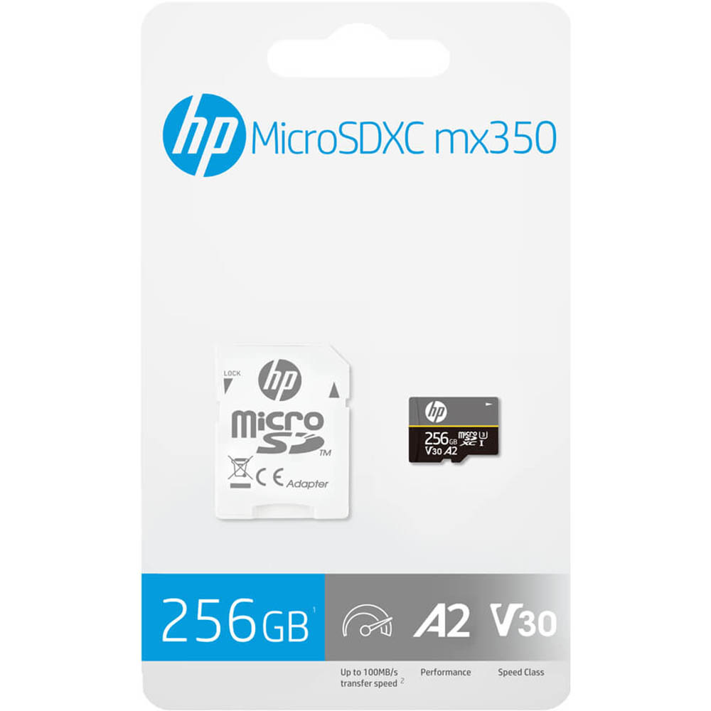Image for HP MX350 A2 U3 HIGH SPEED MICROSD CARD 256GB from C & G Office National