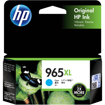 Image for HP 3JA81AA 965XL INK CARTRIDGE HIGH YIELD CYAN from Angletons Office National