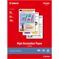 canon hr-101 high resolution photo paper 106gsm a3 white pack 20