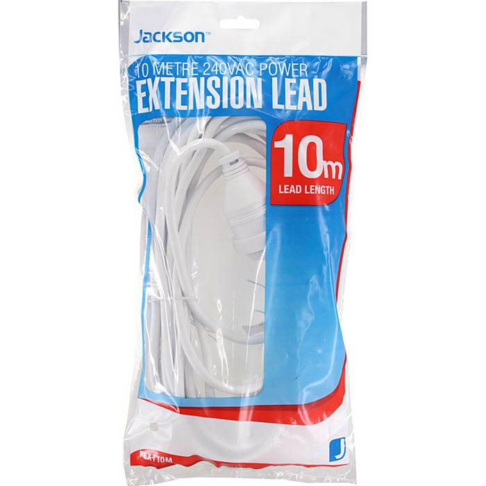 Image for JACKSON POWER EXTENSION LEAD 10 METRE WHITE from Mackay Business Machines (MBM) Office National