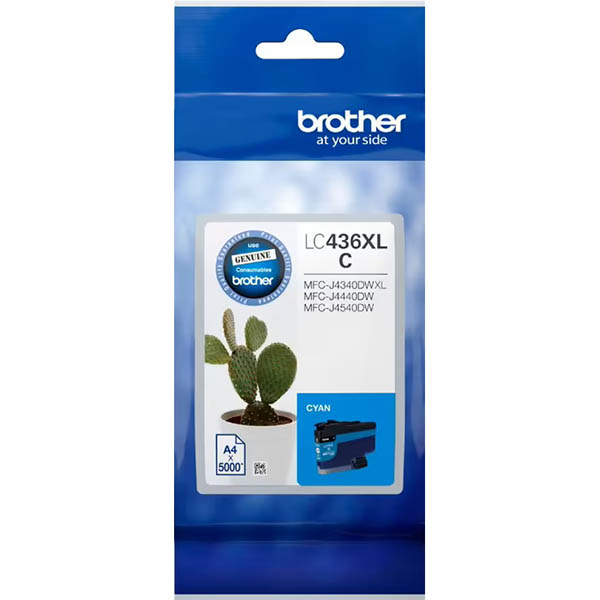 Image for BROTHER LC436XL INVESTMENT INK CARTRIDGE HIGH YIELD CYAN from Office National