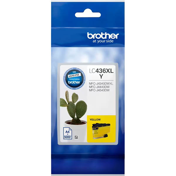 Image for BROTHER LC436XL INVESTMENT INK CARTRIDGE HIGH YIELD YELLOW from Surry Office National