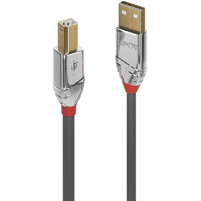 Image for LINDY 36640 CROMO LINE USB-A TO USB-B 2.0 CABLE 0.5M GREY from Chris Humphrey Office National