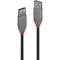 lindy 36704 anthra line usb-a 2.0 extension cable 3m black