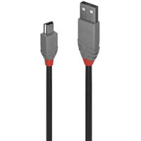 lindy 36722 anthra line usb-a to mini usb-b 2.0 cable 1m black