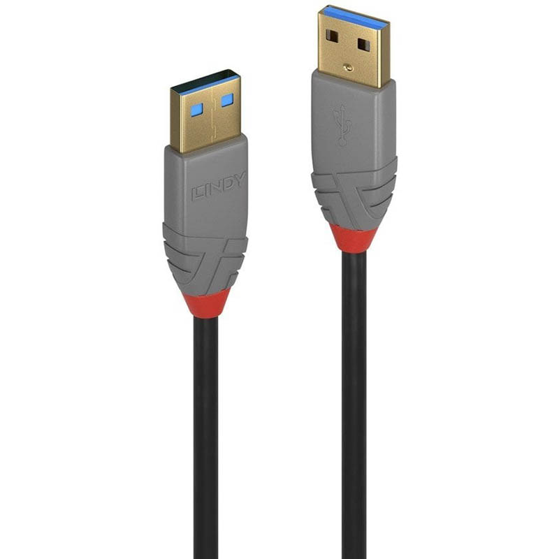 Image for LINDY 36752 ANTHRA LINE USB-A TO USB-A 3.0 CABLE 2M BLACK from OFFICE NATIONAL CANNING VALE