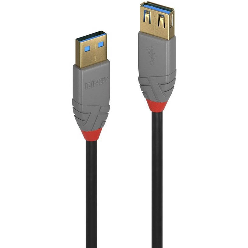 Image for LINDY 36761 ANTHRA LINE USB-A 3.0 EXTENSION CABLE 1M BLACK from OFFICE NATIONAL CANNING VALE