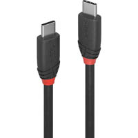 lindy 36906 black line usb-c 3a cable 1m black