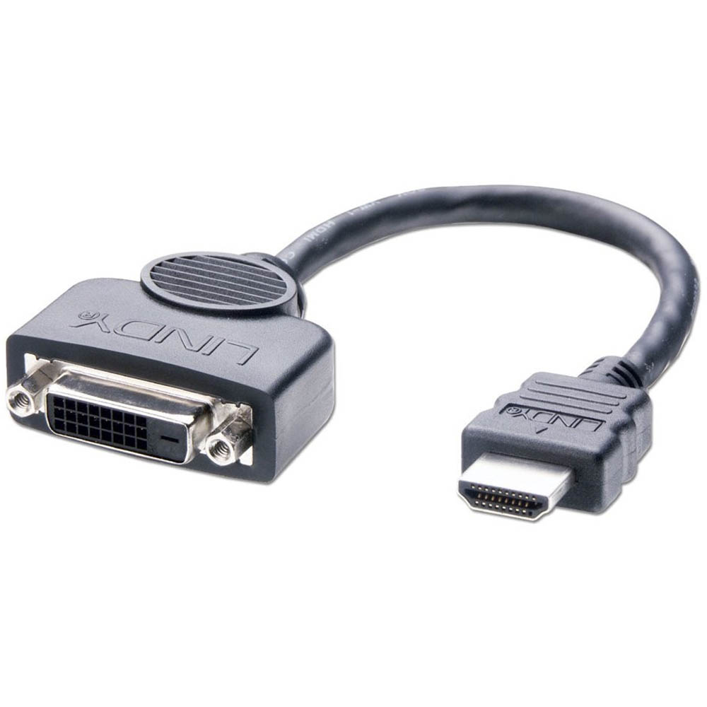 Image for LINDY 41227 DISPLAYPORT ADAPTER CABLE DVI-D FEMALE TO HDMI MALE 200MM BLACK from Emerald Office Supplies Office National