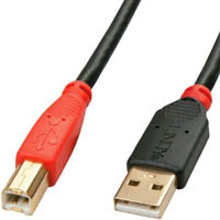lindy 42762 active usb-a to usb-b 2.0 cable 15m black/red