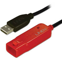 lindy 42782 active pro extention cable usb-a 2.0 12m black/red