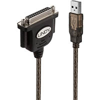 lindy 42882 parallel converter cable usb-a male to db25 female 1.5m anthracite