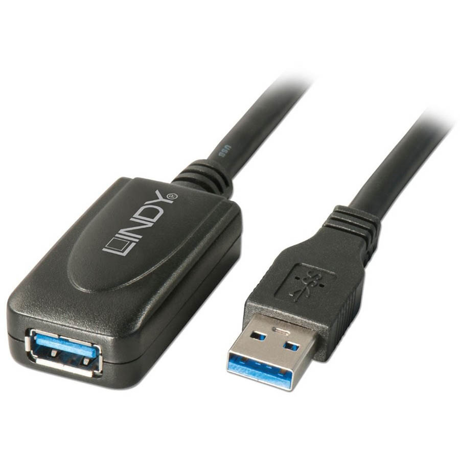 Image for LINDY 43155 ACTIVE EXTENTION CABLE USB-A 3.0 5M BLACK from OFFICE NATIONAL CANNING VALE