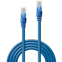 lindy 48015 network cable cat6 u/utp gigabit 300mm blue