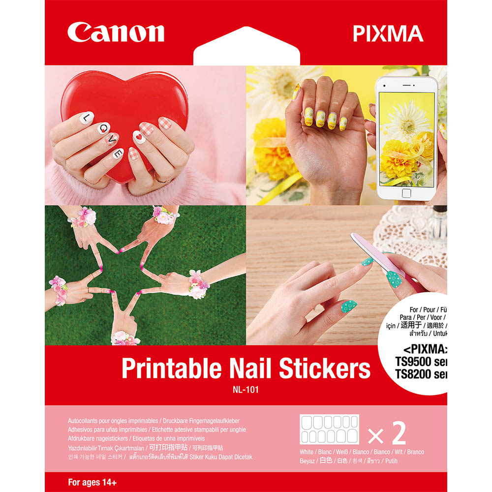 Image for CANON NL-101 PRINTABLE NAIL STICKERS PACK 2 SHEETS from PaperChase Office National