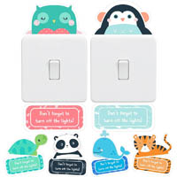 planet buddies light switch character stickers pack 6