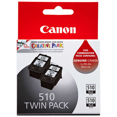 Image for CANON PG510 INK CARTRIDGE BLACK PACK 2 from Office National Limestone Coast